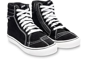 Broger California Zapatos de motocicleta para uso informal Elastopan tobillo protector reforzado tacones y dedos de puntillas dobles y triples certificación CE