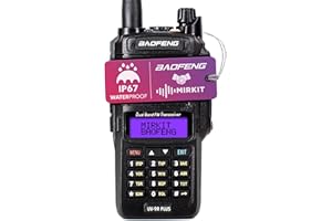 MIRKIT Radio impermeabile, BAOFENG UV-9R Plus MK1 (UV-82 3a generazione), MaxPower con cavo di programmazione USB per batteria Dual Band UV9R & 2200 mAh, IP67 radio portatile: polvere, freddo e
