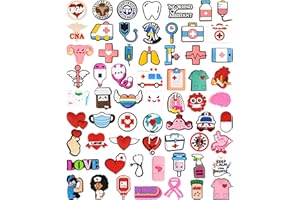 CUNUEN 63 Stück Medizin Schuhanstecker Für Croc Schuh Anstecker Krankenschwester Schuhanhänger Arzt Zubehör Medical Nurse Charms Pins Für Clogs Dekorationen