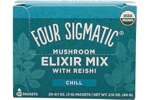Four Sigmatic Reishi Mushroom Elixir Mix| Coffee Alternative with Organic Reishi Mushroom Powder, Tulsi, Rose Hips & Mint | Support Stress & Sleep | Decaf, Vegan, Gluten-Free & Keto | 20 Packets