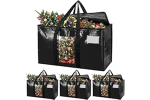 TAILI Extra Große Umzugstasche, 4 PCS Aufbewahrungstaschen mit Reißverschluss, Robuste Schwarz große tasche zur Bettdecken,Umzug,Kleidung Aufbewahrung, Alternative zu Umzugskartons