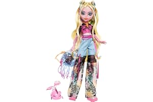 Monster High Lagoona Blue, Muñeca monstruita Marina con Camiseta de Malla y Pantalones Cargo de los años 2000, Incluye Mascota pez Neptuna, Juguete Regalo para niños y niñas +4 años, HXH75