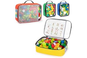 Rexmica 4 Piezas Bolsas para Guardar Juguetes, Bolsa para Transportar Rompecabezas, Bloques de Construcción y Juegos de Mesa, Bolsa de Viaje para Diversos Juguetes Pequeños (Solo la Bolsas)