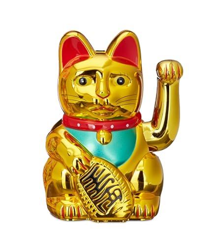 Chat Porte-bonheur Donkey Products Mini Maneki Neko Vert – Figurine Porte-bonheur Plastique, Modèle 330537