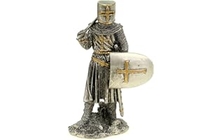 VERONESE BY JOH. VOGLER GMBH Veronese cyna krzyżowiec z siekierą i tarczą 10 cm figurka templariusz dekoracja rycerz rycerz