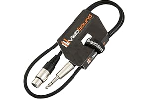 VISIOSOUND Female XLR to 6.35mm Stereo TRS Jack Lead/Balanced Signal/Audio Patch Cable 1m Black