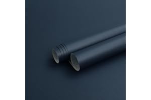 Timeet Klebefolie Blau Matt Möbelfolie Selbstklebend Folie 40x300cm Selbstklebende Tapete Schwarzblau Klebefolie Möbel Blau Wasserfest Möbelaufkleber Vinyl Folie für Möbel Wand Küche Schrank