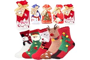 iZoeL Calzini Natalizi Calzini Donna Invernali 5 Paia Calza Natale/Termici/Divertenti/Fantasia - Regalo Natale per Adulti Donne Ragazzo Ragazza