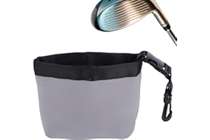Fukaisu Bolsa para Limpiar Palos Golf y Pelotas, Forro Impermeable Limpiador Palos de Golf y Pelotas con Clip Desmontable Limpieza Suave Accesorio Deportivo para Amantes del Deporte