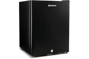 Subcold Aire40 LED Mini Fridge | 40L Table Top Fridge | Quiet & Frost Free for Bedrooms & Hotels | Lockable with Solid door & interior LED light (Black)