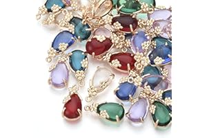 Craftdady Waterdrop Crystal Glass Charm Pendants