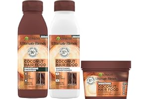 Garnier Nourishing and Smoothing Hair Food Coconut and Macadamia 3 in 1 Hair mask set For Frizzy Hair
