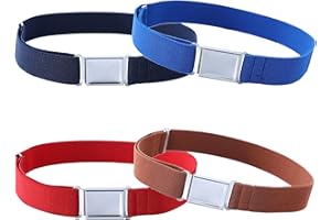 Kajeer 4PCS Ceinture élastiquée pour Enfants Garçons - Entièrement Réglable Ceinture avec Boucle Magnétique Facile pour garçons et filles de 2-15 ans