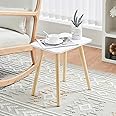 YOUDENOVA Side Table, Wooden End Table, Coffee Snack Table for Living Room, Bedroom, Bedside Table, Nightstand, Sofa Table, 40x30x43, White and Oak