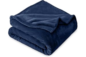 BARE HOME Manta Polar de Microfibra - Manta Ligera y Suave para Cama, Sofá, Cámping y Viajes - Manta Ultra Suave y Cálida (230 x 270, Azul Oscuro)