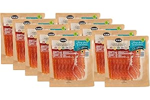 NICO JAMONES Boîte de 10 blisters de tranches jambon serrano. Grande réserve 90 g sans additifs. Durcissement de manière traditionnelle pendant une période minimale de 12 mois