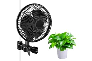 KLGFI 2 Geschwind Grow Ventilator, Clip Ventilator Oszillierend, 25W Oscillating Clamp Fan füR Growzelt