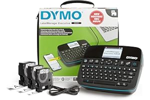 DYMO LabelManager Executive 640 CB Imprimante d'étiquettes portable avec sac de transport et 3 cassettes D1 | Étiqueteuse compacte | Clavier QWERTZ | Connectivité Bluetooth et USB
