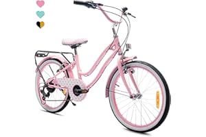 ‎SUN BABY sun baby Girls' Bicycle 20 Inch Wheel Size Heart Bike to Choose From 6 Speed Shimano Children's Bicycle for Girls from 6 to 10 Years Adjustable