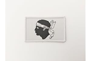 PANDIUI23 Patch ricamate Bandiera Corsica con colori ufficiali - Scudo ricamato Corsica - Patch Corsica motociclisti ricamati - Patch Corsica Militari, patch Corsica (Corsica)