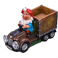 Birendy Figur, Zwerg, NF15177-1 Gartenzwerg Gartendekoration Gartenwichtel mit Solarlampe als Scheinwerfer