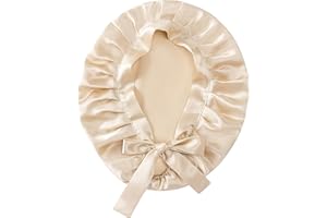 Desmend 19 Momme 100% seta di gelso naturale Sleep Cap per donna Cura dei capelli seta sonno cofano con nastri regolabili (1 pezzi oro)
