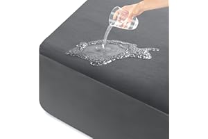 ‎OHANO ohano Wasserdichter Matratzenschoner 140x200cm, Feinem Flanell Mikrofaser-Spannbettlaken, Inkontinenzauflage, Nässeschutz Bettlaken Spannbetttücher,Wasserdichter und Atmungsaktive Matratzenbezug,Grau