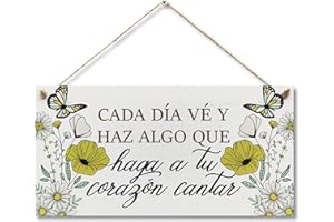 CARISPIBET Cada Dia vé y Haz Algo Segno Decorativo cartelles para el hogar Adornos Colgantes decoración de Pared 15 x 30 cm