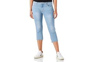 Nina Carter P132 Jean Capri Skinny Fit pour Femme Pantacourt Taille Haute Effet Usé et Lavage