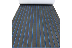 Hzkaicun Eva Mousse Bateau Tapis Marine Antidérapant Revêtement Sol 240x112/90/55/41cm Auto-Adhésif Synthétique Teck Pont pour Yacht Kayak Bateaux à Moteur Piscine Escaliers Terrasse Planches de Surf