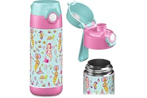 Jarlson - Gourde Enfant inox MALI - Bouteille Isotherme Enfant 350 ML - Gourdes sans BPA - pour l'école, Les Sports et la Maternelle