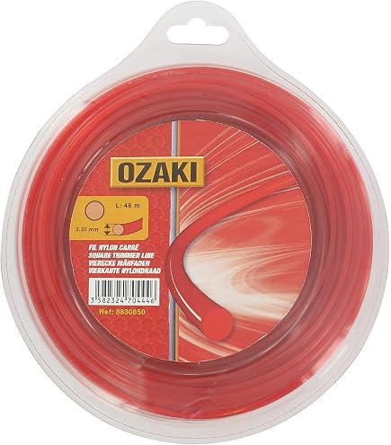 Bobine Fil Nylon Carré OZAKI - 15m Ø2,40mm - Matières Vierges - Haute Durabilité Pour Débroussailleuse