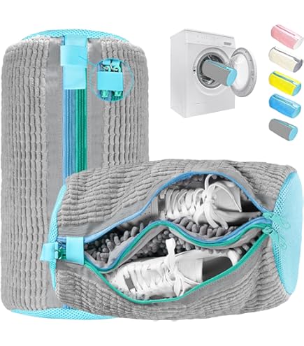 YOU Sacchetto Scarpe Lavatrice, 2 Pezzi Sacchetti per Scarpe, Sacchi da Biancheria con Cerniera, Zip Proteggi Sacchetto Scarpe per Lavatrice, Organizzatore e Viaggio (XL+l