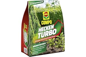 COMPO Heckenturbo - leistungsstarker Spezial-Dünger für Hecken und Neuanpflanzungen - Heckendünger für schnelles Wachstum - 4 kg, grün