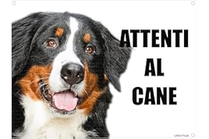 LOVELYTILES BOVARO DEL BERNESE attenti al cane mod 1 TARGA cartello IN METALLO (15X20)
