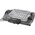 De'Longhi BQ60 Barbecue Grill Elettrico con Doppia Griglia e Bistecchiera, Doppia rotazione, impugnatura termoisolante, inter