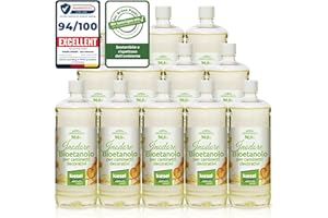KieselGreen Bioethanolo 12 x 1 litro con Fragranza per Caminetto a Etanolo – Bio-etanolo profumato per Ambienti, molte Fragranze - Profumo per Caminetto a bioetanolo da Interno o da Tavolo