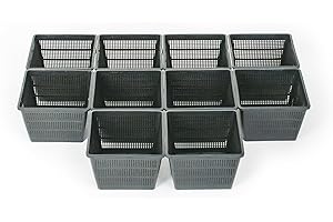 INTERFLOWERS GMBH Inter Flowers GmbH Inter Flower Set of 10 Plant Baskets Water Plants 18 x 18 x 12 cm for Garden Pond - Suitable for Pond Plants such as Water Lilies / Plastic / Pond Plants Basket Garden Pond Water