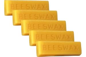 SEAFLASH Hand Poured Beeswax Bars 100% Natural and Organic, Raw Pure Cosmetic Quality Adhesive Filtered, 5 Bars