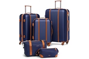 FERGÉ Kofferset Hartschale 5-teilig Milano 3 Größen Hartschalenkoffer Set + Reisetasche + Kulturbeutel - 3er Set Reise-Koffer 4 Rollen, leicht Reisen beige