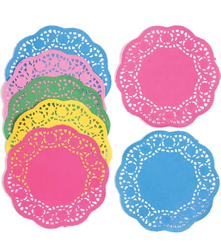 Grevosea 180 Centrini Di Carta Rotondi In Pizzo 8,9 Cm | 9 Colori Assortiti Per Decorazione Torte, Feste, Matrimoni E Artigianato
