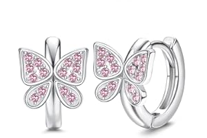 YADOCA 925 Sterling Silber Ohrringe Schmetterling Ohrringe für Damen Kinder Mädchen Mehrfarbig Hypoallergen Kinderohrringe Creolen Ohrringe Geschenk für Mädchen Frauen