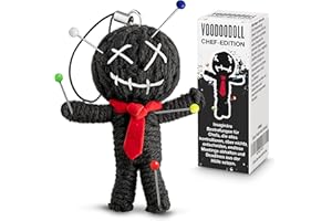 Schöne Güter Voodoo Puppe mit Nadeln Chef-Edition als Kollegengeschenk und Anti Stress Geschenk für Kollegen bei der Arbeit mit 5 PRYM-Nadeln in der Sammeldose Lustiges Geschenk für Kollegen