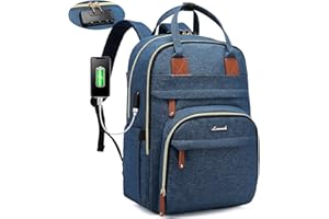 LOVEVOOK Laptop Backpack for Women 15.6 Inch, Womens Backpacks for School College Work University Travel with USB & Laptop Compartment, Waterproof Ladies Laptop Bag Rucksack Blue