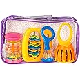 Halilit Baby Band Musical Instrument Gift Set. 4 Piece Babies Sensory Music Toy Set Includes Rain Maker, Clip Clap, Cage Bell, Baby Maraca & Clear Carry Case. Suitable for Baby Boys & Girls 6 month +
