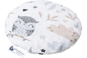 Medi Partners Cherry Stone Cushion Heat Pillow for Babies 180g Round 15cm Eco Natural 100% Cotton Heat and Cold Therapy Massage Therapy (Glade)