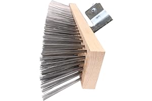 Newman and Cole Cabezal de escoba de alambre – Cepillo de cerdas de metal rígido de 30,5 cm para la eliminación intensiva de musgo y algas en el patio (solo cabezal)