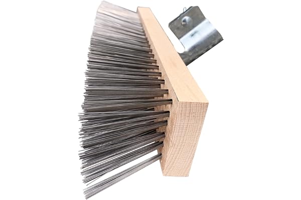 Newman and Cole Tête de balai métallique – Brosse à récurer en métal rigide de 30,5 cm pour gros travaux de nettoyage de moisissure et d’algues des terrasses (tête uniquement)