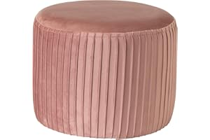 MONTEMAGGI Pouf in velluto a coste, grande, 39 x 39 x 30 cm, di colore rosa.