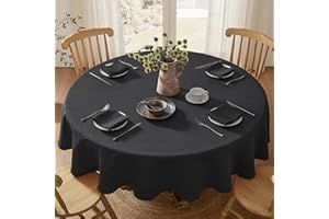 Softalker - Mantel redondo gris, 160 cm, lavable, 210 g/m2, poliéster, exterior, impermeable, textura de lino, antimanchas, jardín, fiesta, cumpleaños, Navidad, otoño, invierno, balcón, terraza